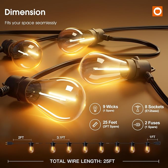 addlon 25FT LED Outdoor String Lights - Image 4