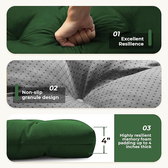 All Weather Chaise Lounge Cushions Outdoor 74.4 x 22 x 4 Inches Lounge Chair - Image 5