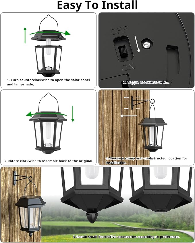 Solar Lanterns Outdoor Waterproof, Hanging Solar Lights - Image 6