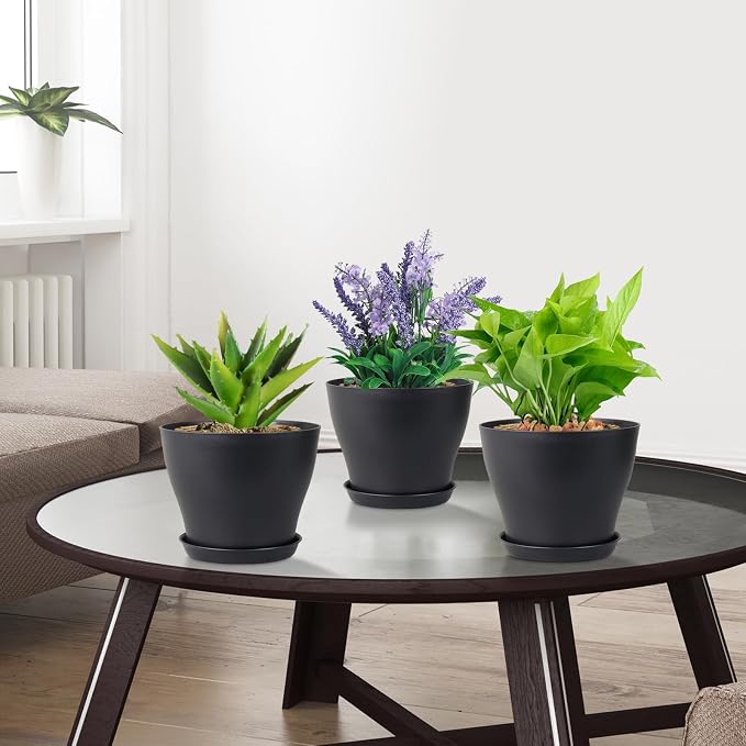 6 inch Plastic Nursery Pots, 16 Pack Plant Pots - Image 6