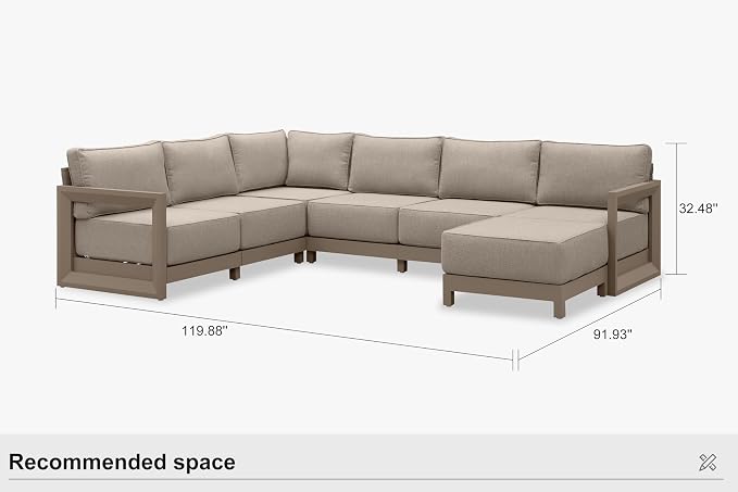 PURPLE LEAF Patio Furniture Set U-Shaped Outdoor Couch - Image 9