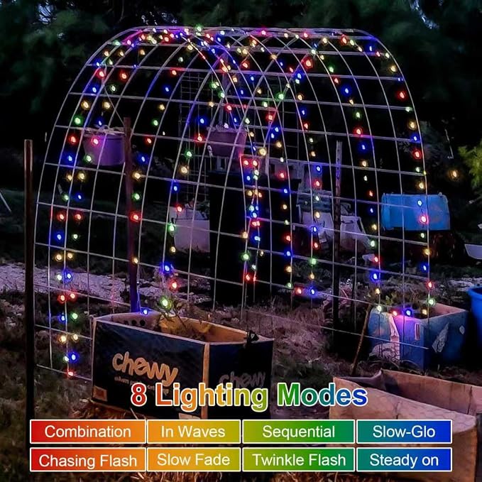 QITONG 4 Pack Solar Fairy Lights, Each 33ft 100 LED Multicolor Christmas String - Image 3