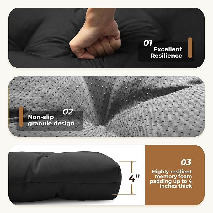 All Weather Chaise Lounge Cushions Outdoor 74.4 x 22 x 4 Inches Lounge Chair - Image 5