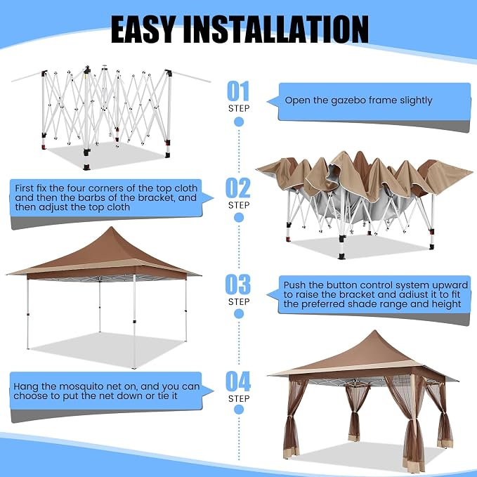 COBIZI 12x12 Pop up Canopy Gazebo on Clearance, Outdoor Canopy Tent - Image 6