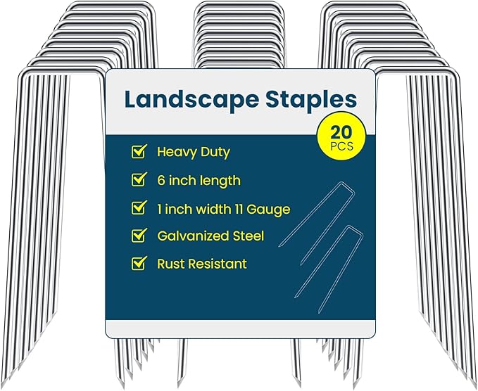 6 Inches Landscape Staples, Garden Stakes Securing Pegs by Sweecomb