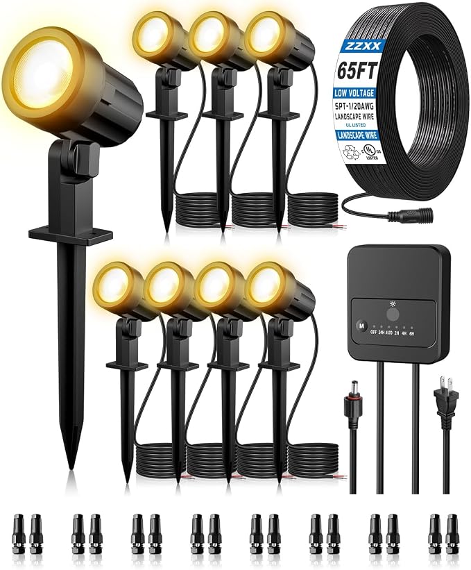 ZZXX 8 Pack Low Voltage Landscape Lights by ZZXX