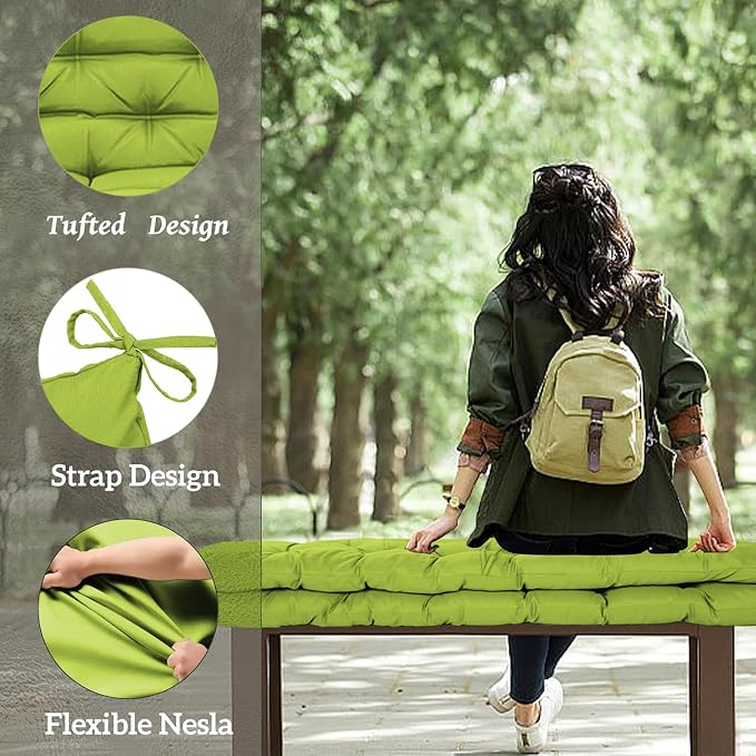 Outside Benches Cushion with Backrest, Thicken Waterproof Swing Cushions 2/3 - Image 4