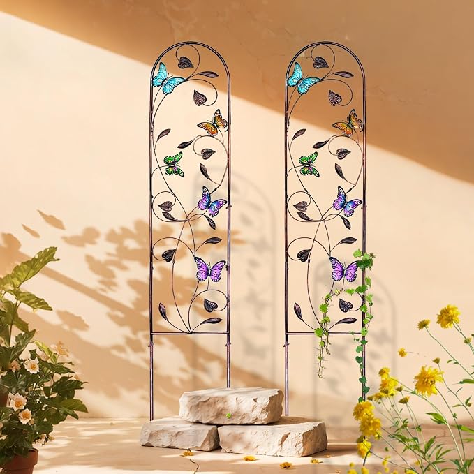 aboxoo Set of 2 Packs Butterfly Metal Garden Trellis - Image 5