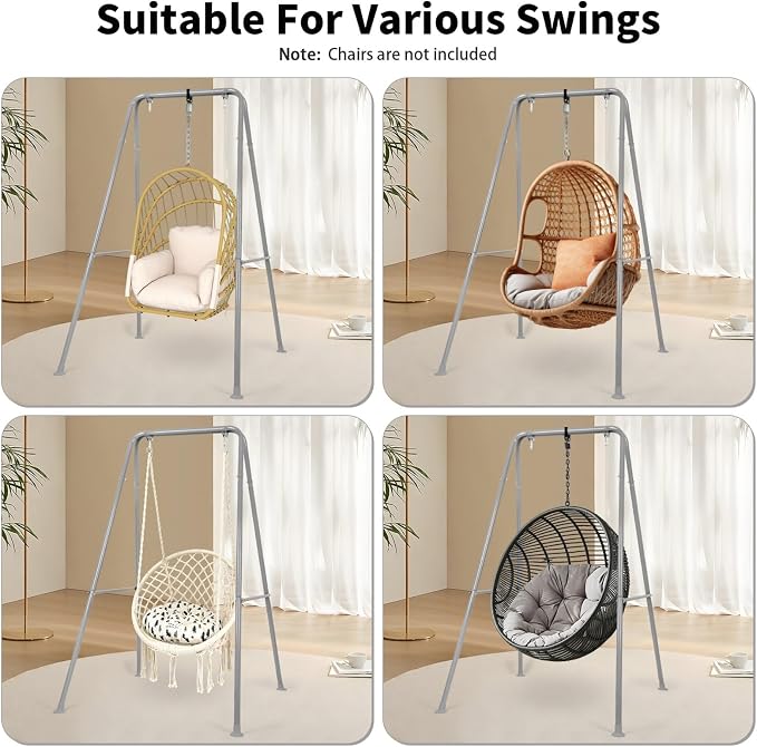 Hammock Chair Stand, Heavy-Duty A-Frame Metal Swing Stand - Image 5