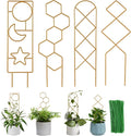 Small Trellis for Potted Plants, 15.94 inch Gold Metal Plant Trellis for by WellSign