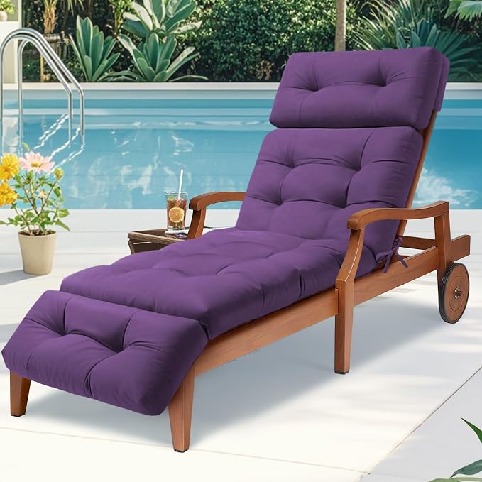 Waterproof Long Lounger Chair Cushion Outdoor Chaise Lounge Chair Cushionswith - Image 6