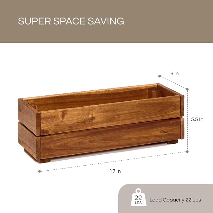 Wooden Planter Box, Storage Box 17”L x6”W x5.5”H - Image 2