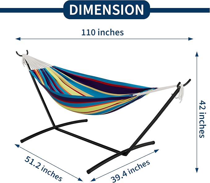 GAOMON Double Hammock with Stand, 450 lb Capacity, Adjustable Portable Hammock - Image 2