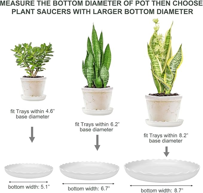12Pcs Plant Saucer, 6 8 10 Inch Durable Plastic Plant Trays - Image 3