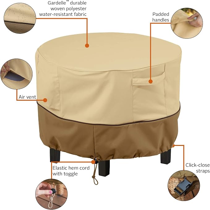 Classic Accessories Veranda Water-Resistant 22 Inch Round Patio Ottoman/Coffee - Image 5