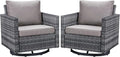 Belord Wicker Chairs Outdoor Bistro Set Oversize Patio Swivel Rocker, Rattan by Belord