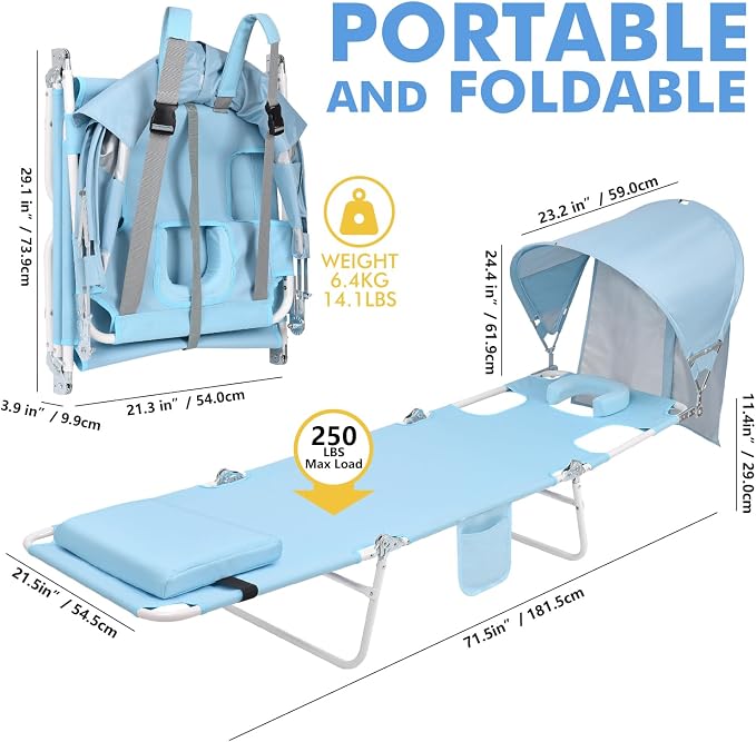 Backpack Beach Tanning Chair - Image 2