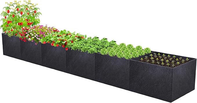 POILKMNI 12x2x1ft Fabric Raised Garden Bed by POILKMNI