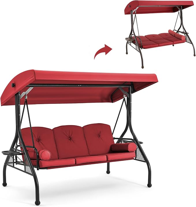GYUTEI 3-Seat Outdoor Patio Swing by GYUTEI