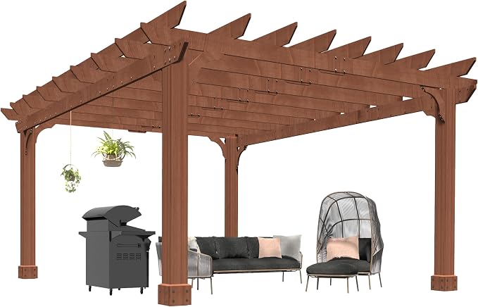MUPATER Retratable Wooden Pergola Gazebo - Image 6