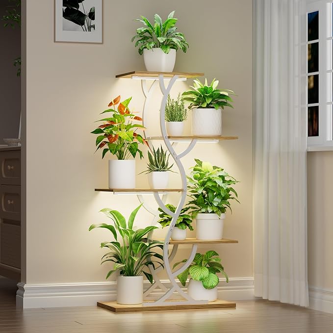 Plant Stand Indoor with Grow Lights by EVAWOO