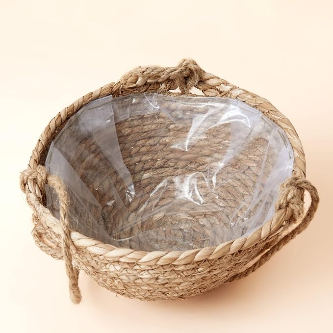 LA JOLIE MUSE Natural Seagrass Hanging Planter Basket Set, Indoor Plant Pots - Image 5