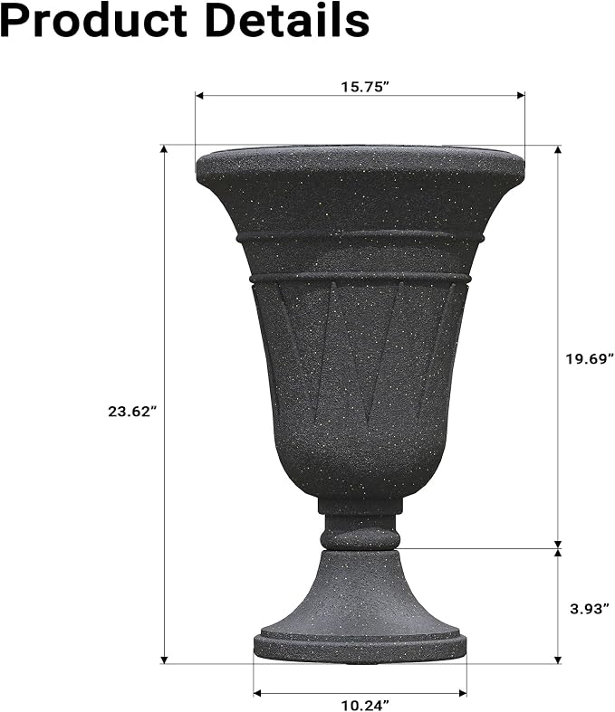 23" Tall Planters for Outdoor Plants Set of 2, Planter - Image 2