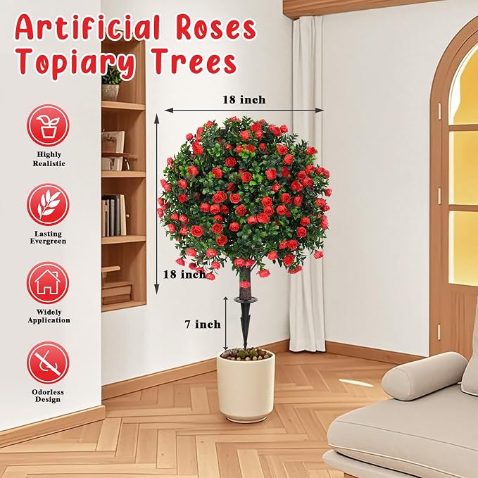 Artificial Boxwood Topiary Tree - Image 2