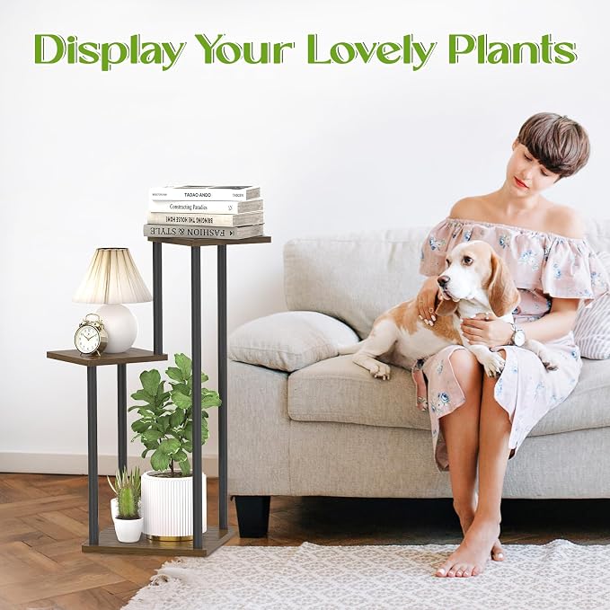 3 Tier Plant Stand Indoor Outdoor, Wood Metal Flower Shelf Pot Holder Clearance - Image 7