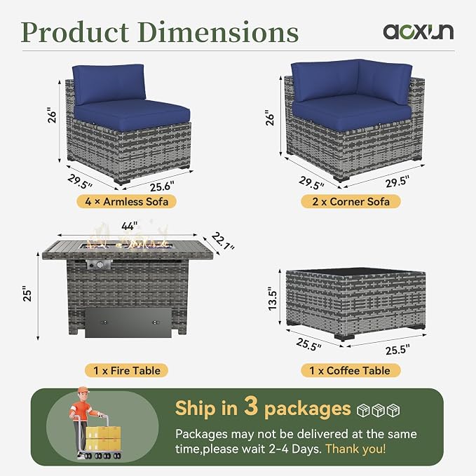 Aoxun 8 Piece Patio Furniture Set - Image 8