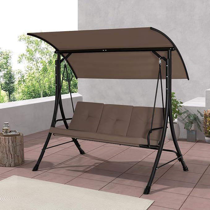 HAPPYGRILL 3-Seat Outdoor Porch Swing - Image 2