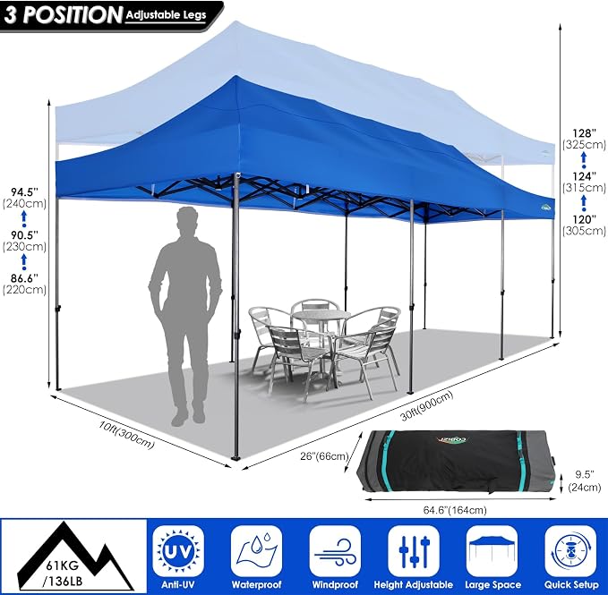 COBIZI 10x30 Heavy Duty Pop up Canopy - Image 7