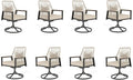 Patio Wicker Swivel Chair Sets of 8, Outdoor Dining Chairs by MIXPATIO