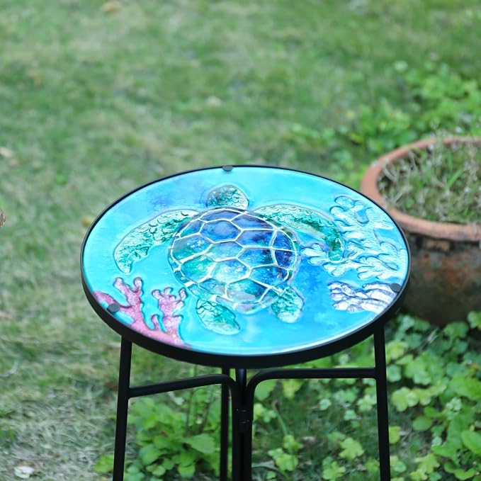 VCUTEKA Patio Side Table Outdoor Accent Table Bistro Coffee Table Plant End - Image 5