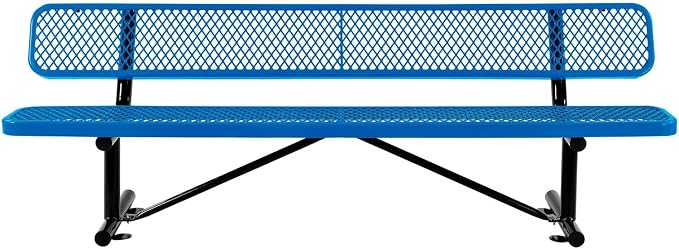 Global Industrial 8'L Heavy Duty Expanded Metal Mesh Bench - Image 4