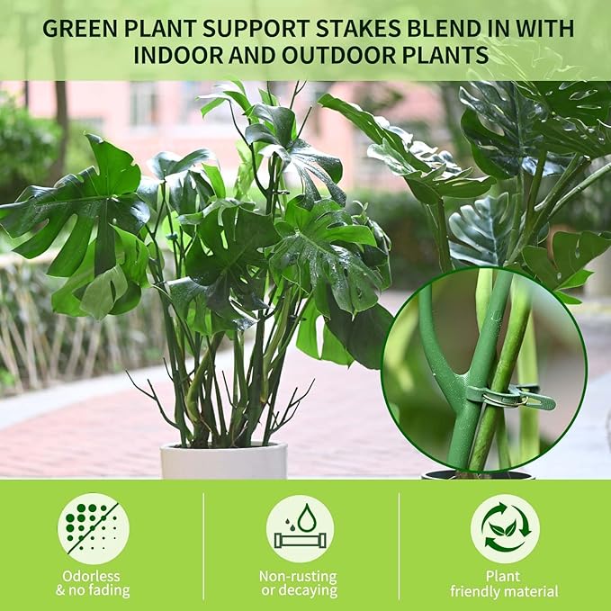 9 Pack Green Plant Support Stakes Plant Stakes - Image 6