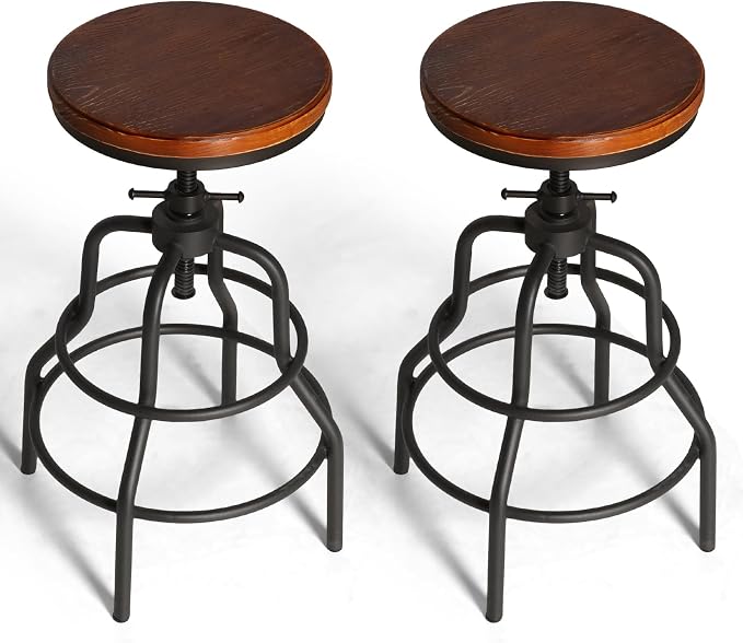 LOKKHAN Vintage Industrial Barstools - Image 9