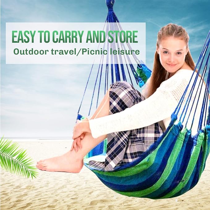 Hommtina Hammock Chair Hanging Rope Swing, Max 300 Lbs Hanging Chair - Image 5