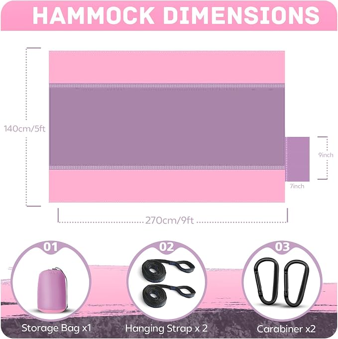 Camping Hammock Lightweight, Portable Hammocks Parachute Hammock - Image 2