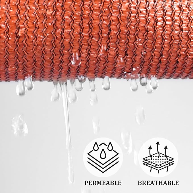 Shade&Beyond Shade Sail 14'X14'X19.8' Triangle Rust Red Breathable UV Block - Image 3
