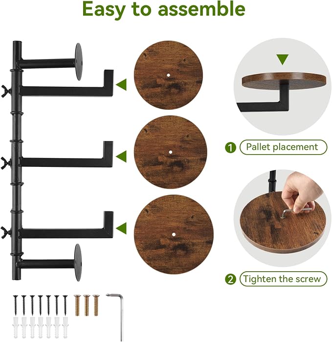 Wooden Rotatable Window Sill Plant Stand, 3 Tier Wall Plant Holder, 180 Degree - Image 4