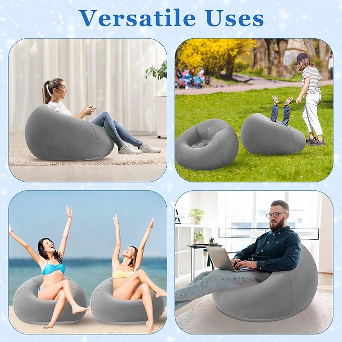 Realspring Inflatable Bean Bag Chairs Outdoor Blow up Camping Chairs Inflatable - Image 7