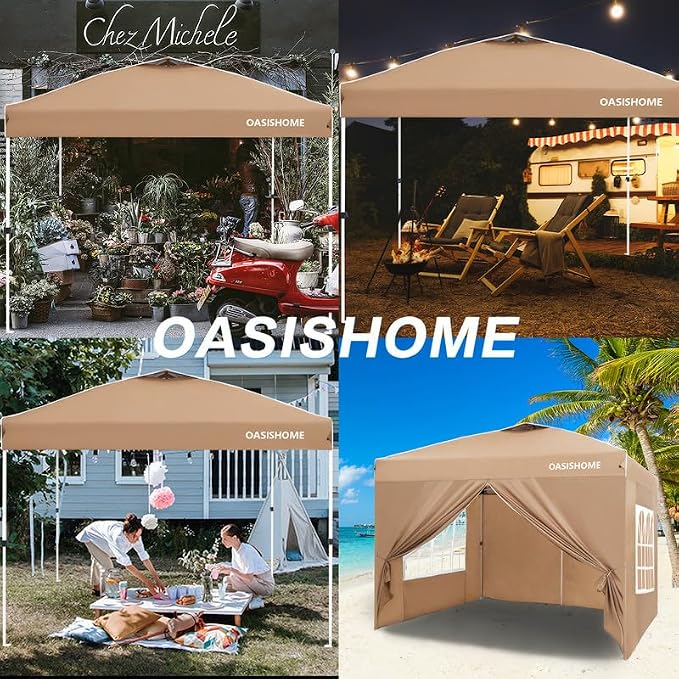 OASISHOME Pop-up Gazebo Instant Portable Canopy Tent 10'x10', - Image 6