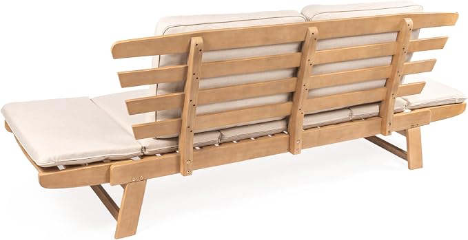 JONATHAN Y SFB1000A Hartley 2-Seat Modern Scandinavian Folding Wood Outdoor Day - Image 12