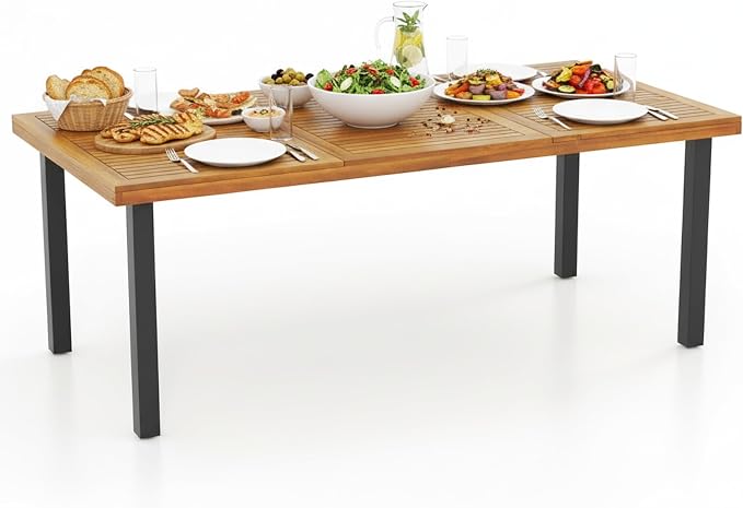 Tangkula 79" Acacia Wood Patio Dining Table by TANGKULA