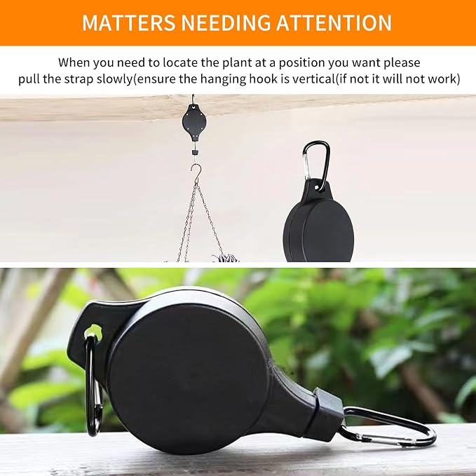4PCS Plant Pulley Retractable Pulley Plant Hanger Hanging Flower Basket Hook - Image 6
