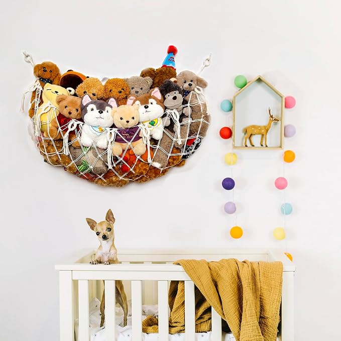 Stuffy Animal Net for Stuffed Animals Storage Hammock Macrame Stuffed Animal - Image 2