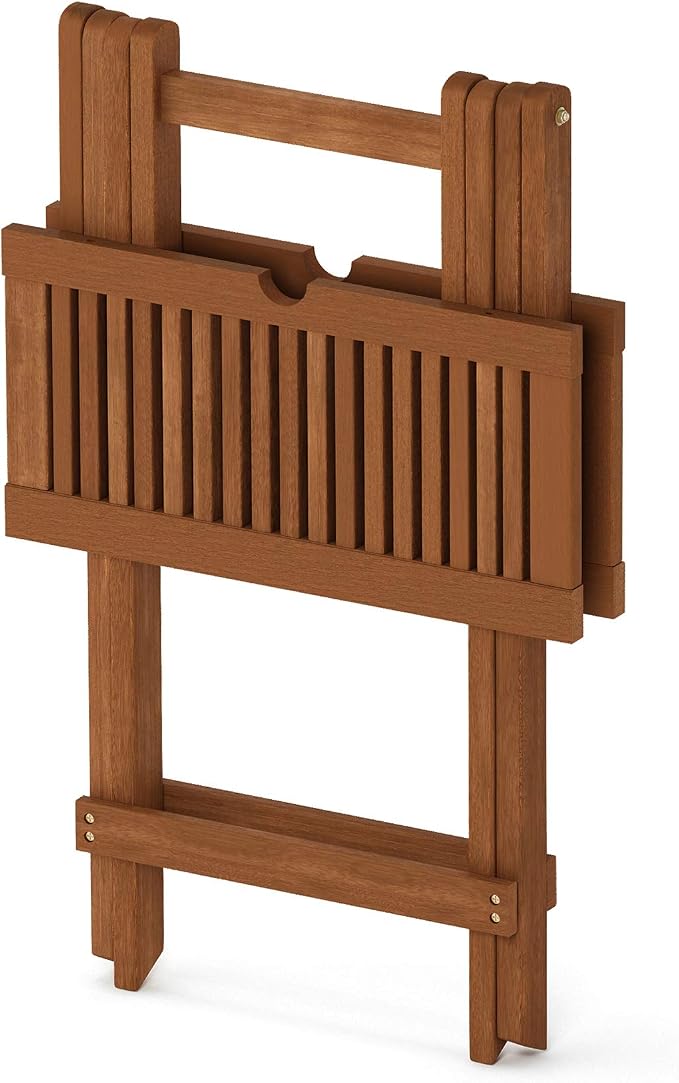 Furinno FG18065 Tioman Hardwood Patio Furniture Folding Table in Teak Oil - Image 5