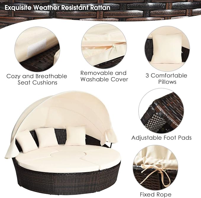 Tangkula Patio Round Daybed - Image 6