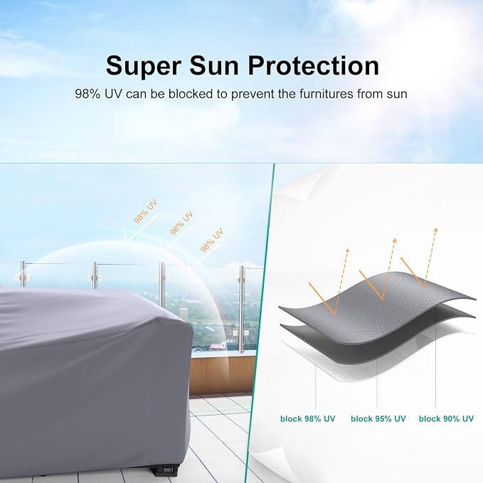 Patio Furniture Set Cover Waterproof, Heavy Duty 600D Funiture Covers - Image 4